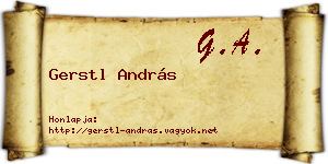 Gerstl András névjegykártya